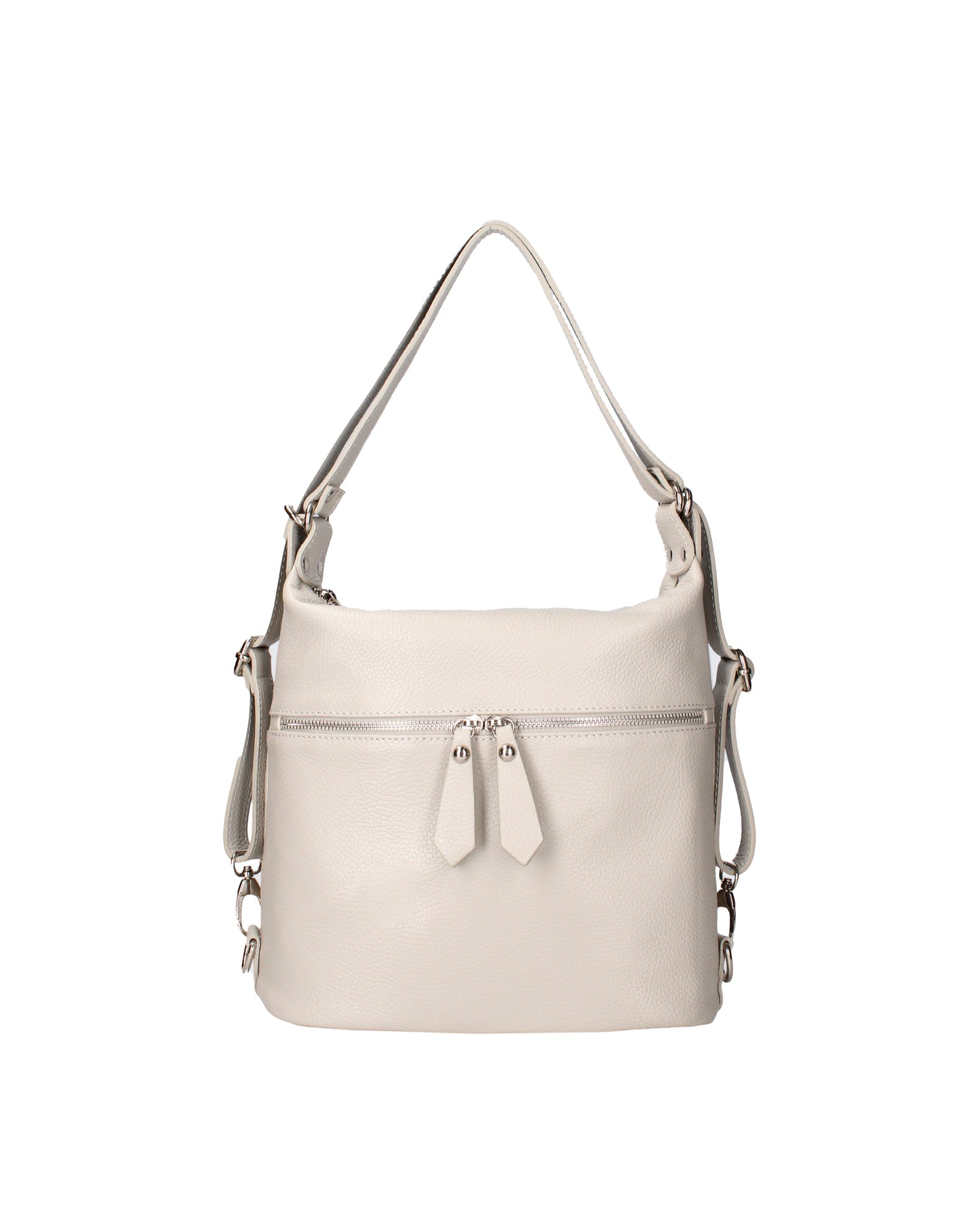 Borsa a spalla convertibile in zaino da donna In Vera pelle | Viola Castellani | VC220713623FBG-D86_GRIGIO_PERLA