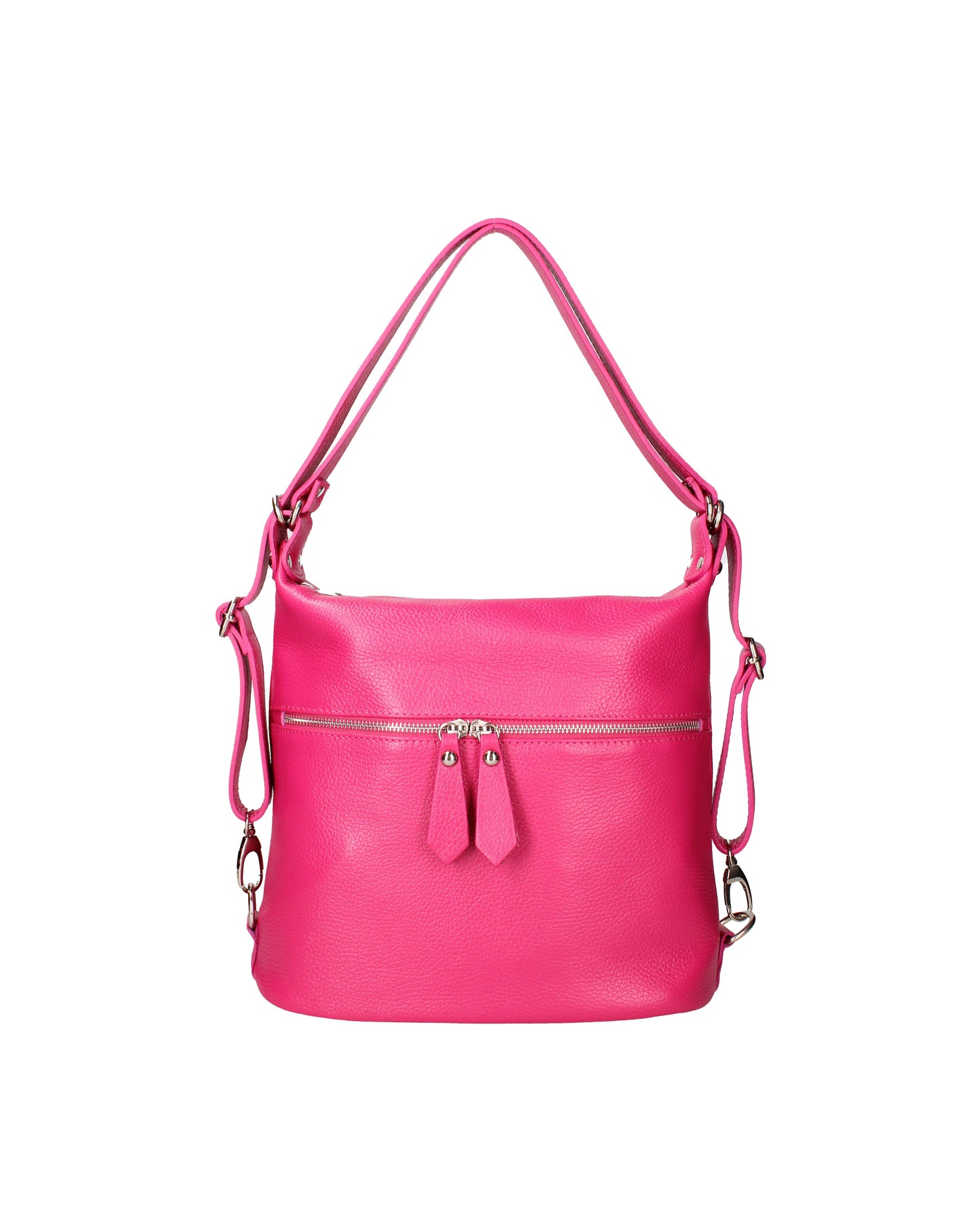 Borsa a spalla convertibile in zaino da donna In Vera pelle | Viola Castellani | VC220713623FBG-D02_FUXIA