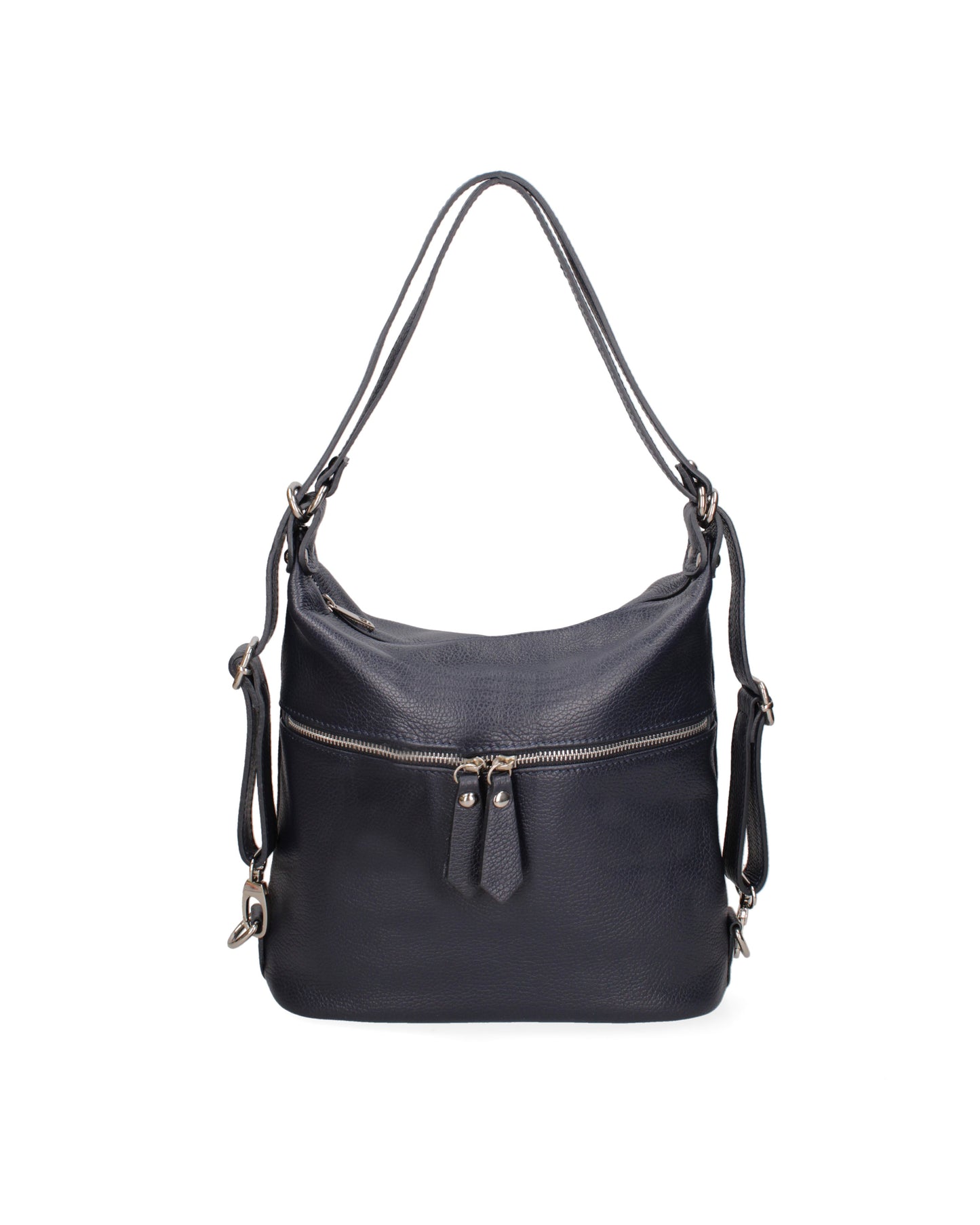 Borsa a spalla convertibile in zaino da donna In Vera pelle | Viola Castellani | VC220713623FBG-D26_BLU_NOTTE