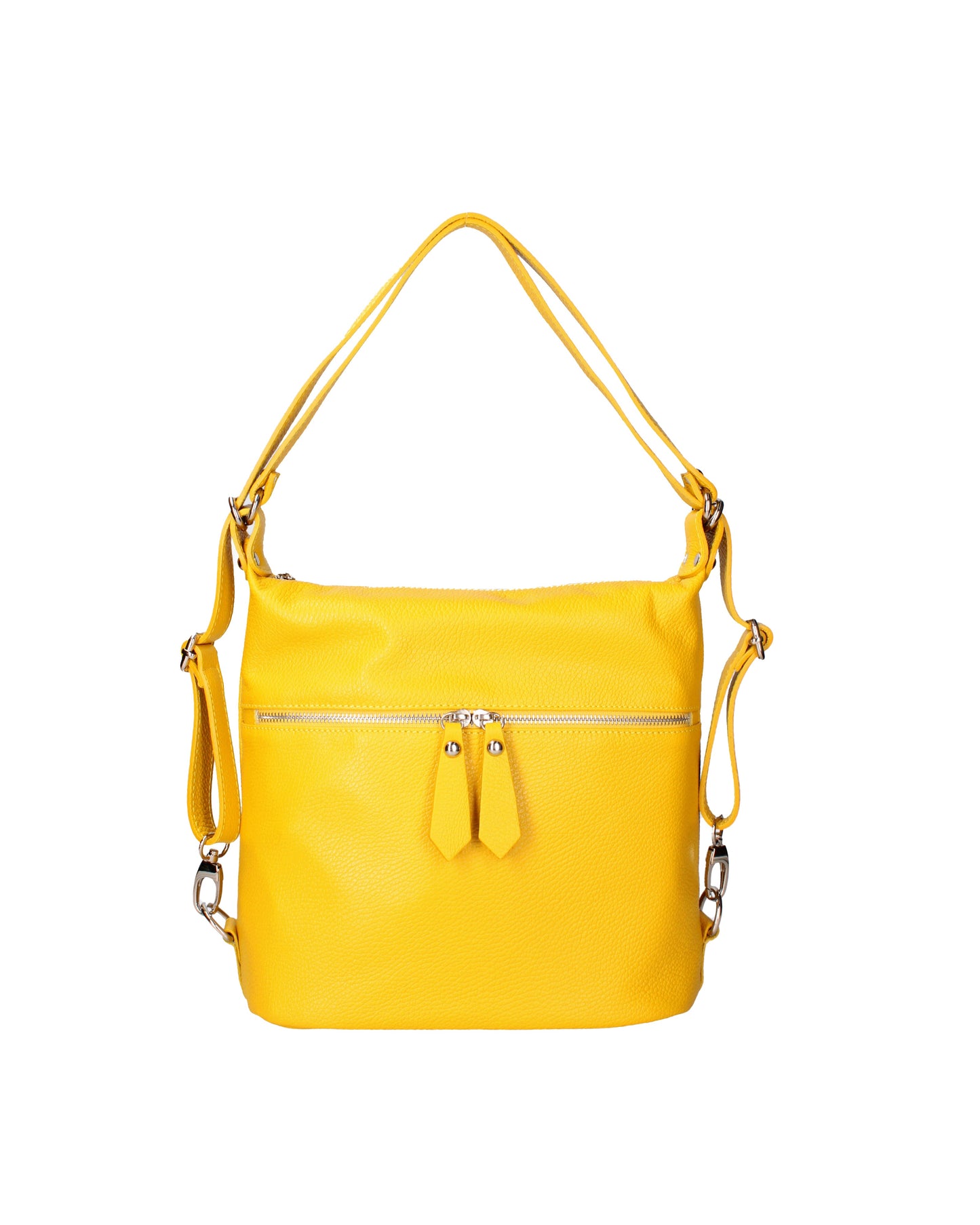 Borsa a spalla convertibile in zaino da donna In Vera pelle | Viola Castellani | VC220713623FBG-D04_GIALLO
