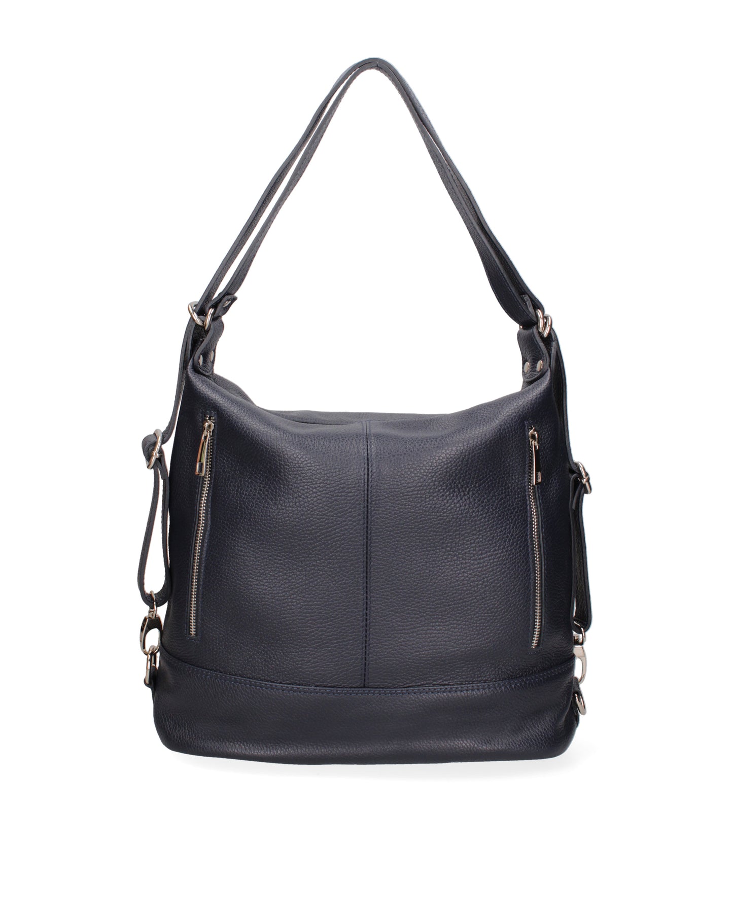 Borsa a spalla convertibile in zaino da donna In Vera pelle | Viola Castellani | VC220713523FBG-D26_BLU_NOTTE