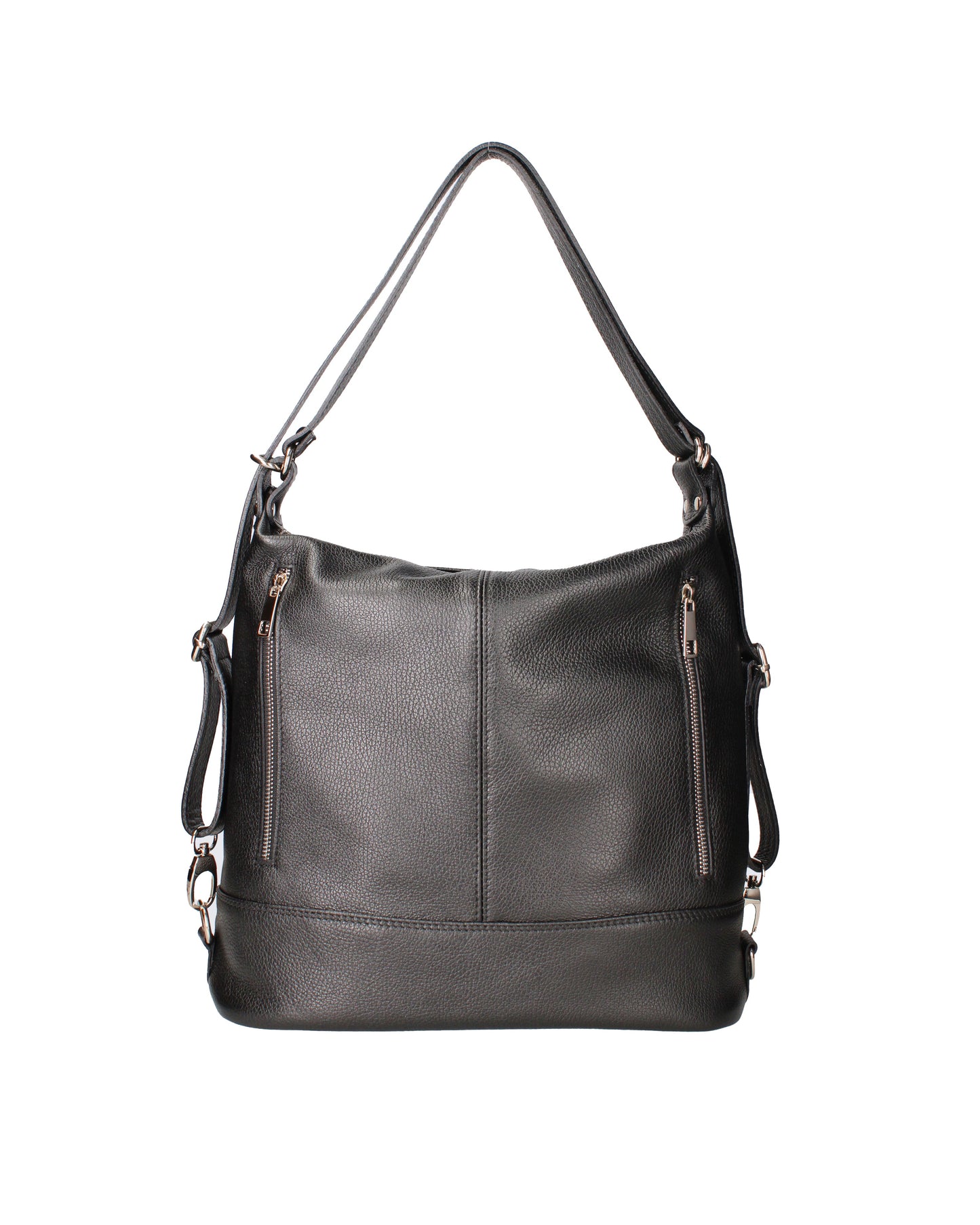 Borsa a spalla convertibile in zaino da donna In Vera pelle | Viola Castellani | VC220713523FBG-D28_NERO