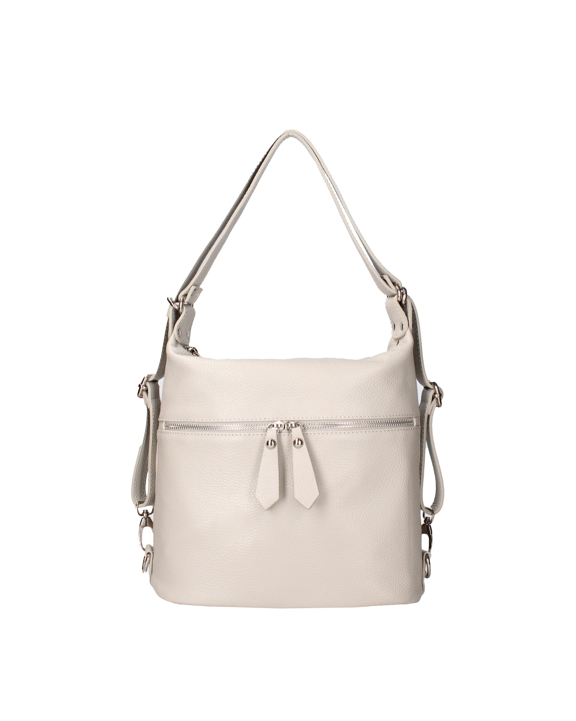 Borsa a spalla convertibile in zaino da donna In Vera pelle | Viola Castellani | VC220713623FBG-D86_GRIGIO_PERLA