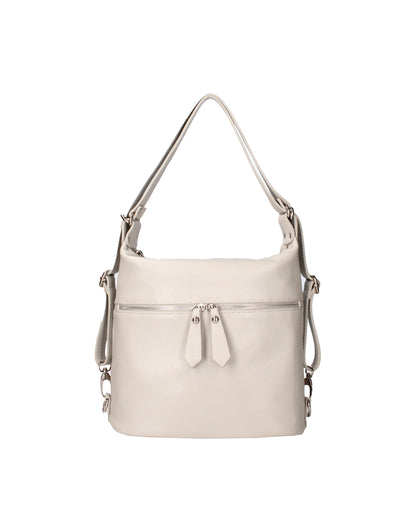 Borsa a spalla convertibile in zaino da donna In Vera pelle | Viola Castellani | VC220713623FBG-D86_GRIGIO_PERLA