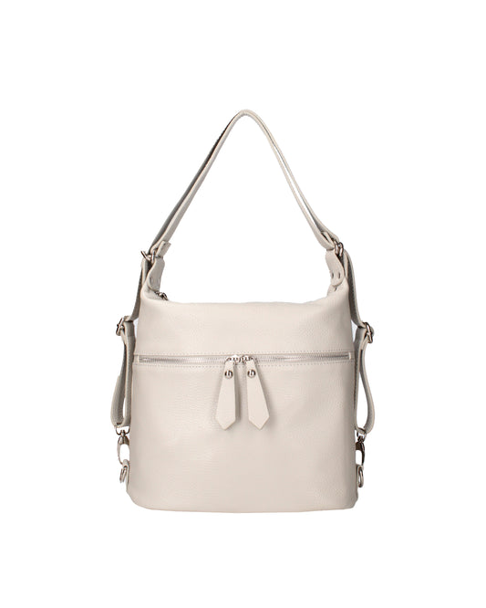Borsa a spalla convertibile in zaino da donna In Vera pelle | Viola Castellani | VC220713623FBG-D86_GRIGIO_PERLA