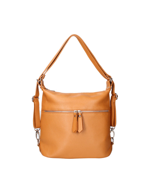 Borsa a spalla convertibile in zaino da donna In Vera pelle | Viola Castellani | VC220713623FBG-D44_CUOIO