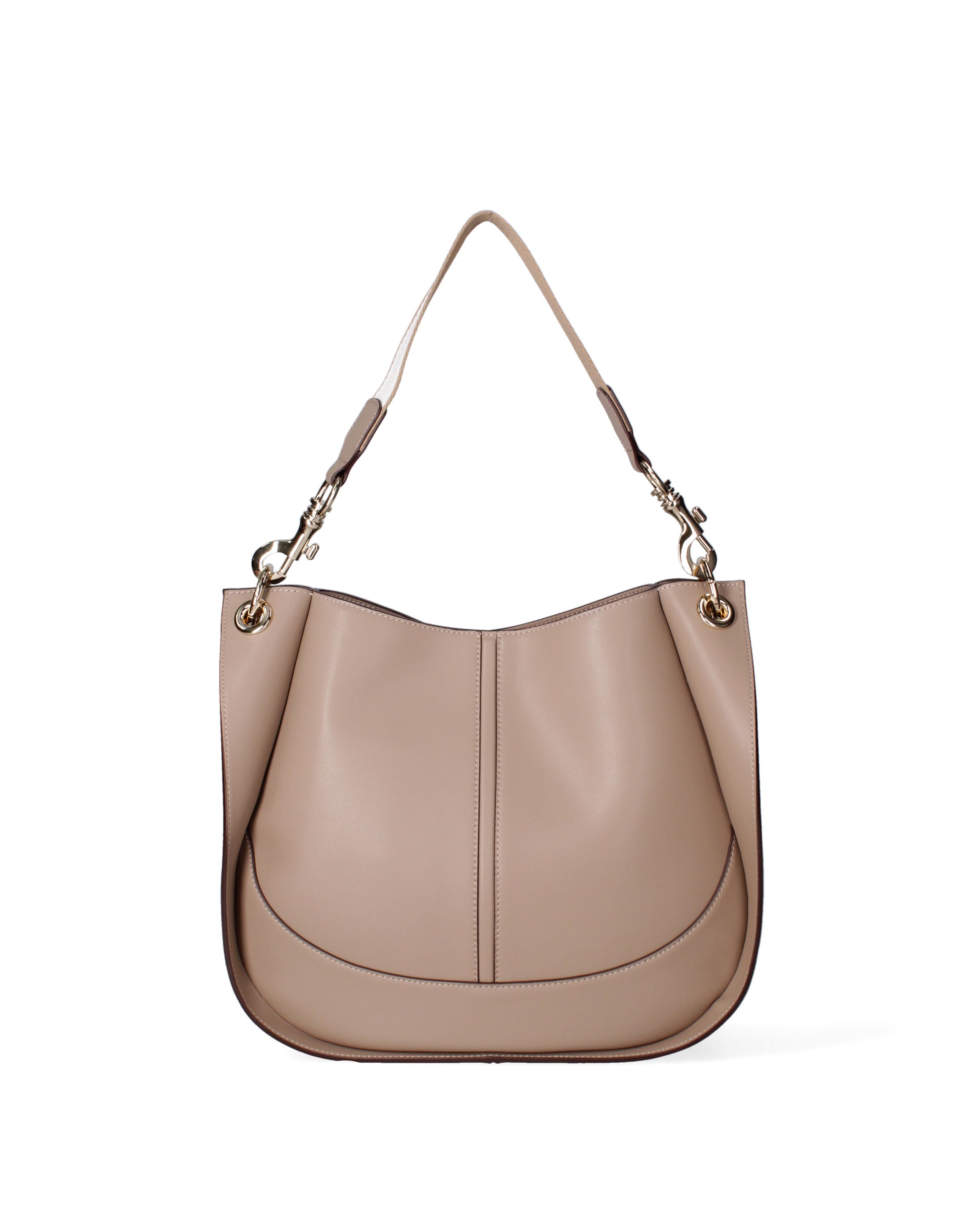 Borsa a spalla da donna 100% recycled leather | Viola Castellani | VC220722423FBG-Taupe