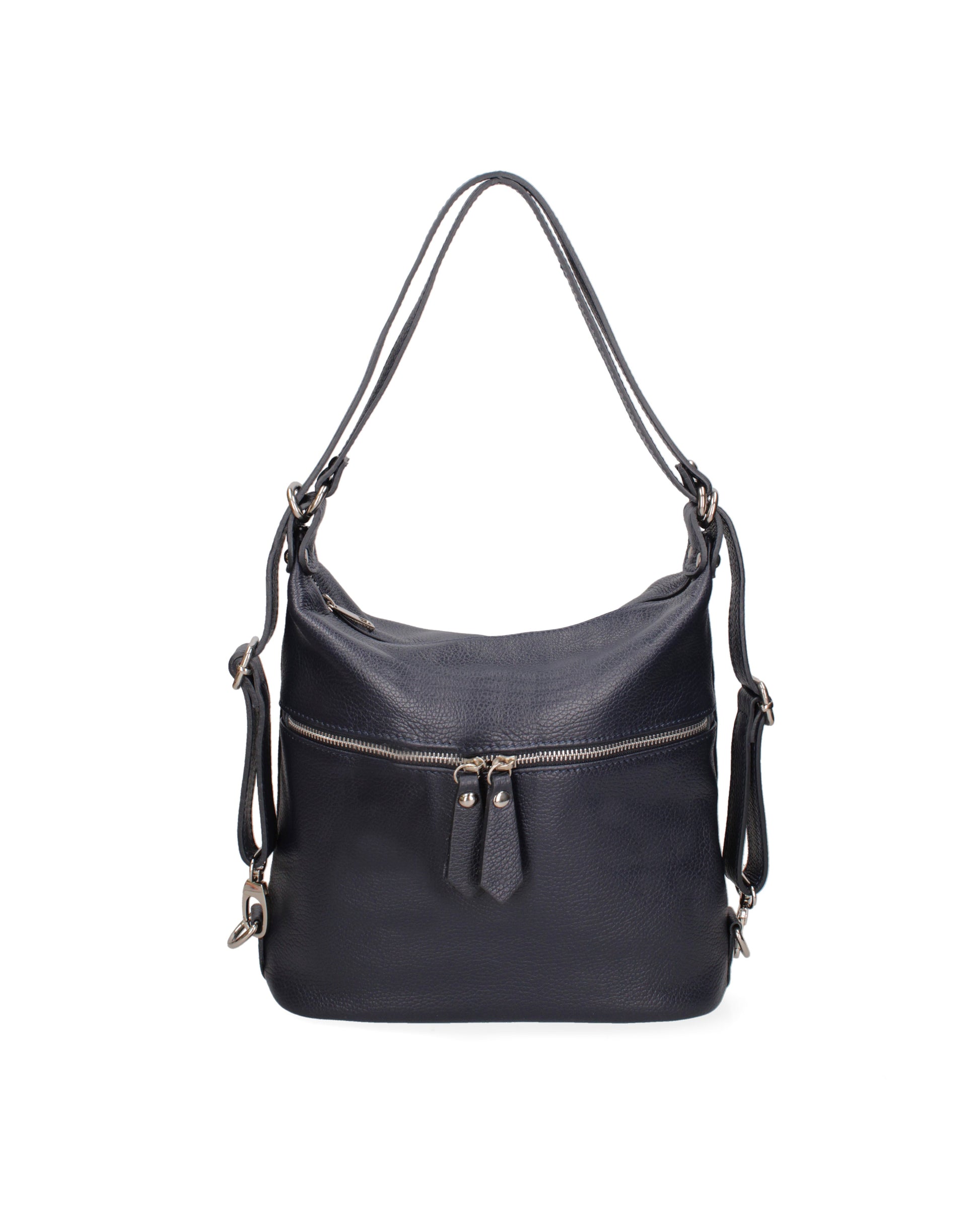 Borsa a spalla convertibile in zaino da donna In Vera pelle | Viola Castellani | VC220713623FBG-D26_BLU_NOTTE