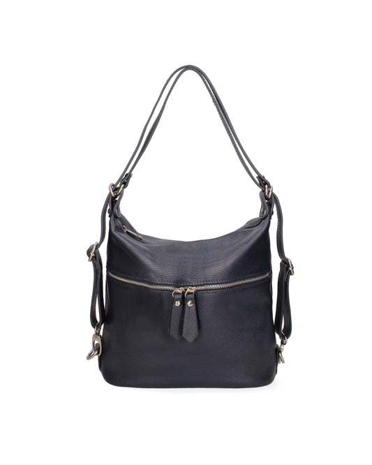 Borsa a spalla convertibile in zaino da donna In Vera pelle | Viola Castellani | VC220713623FBG-D26_BLU_NOTTE