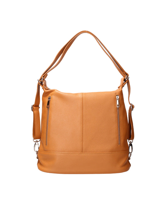 Borsa a spalla convertibile in zaino da donna In Vera pelle | Viola Castellani | VC220713523FBG-D44_CUOIO