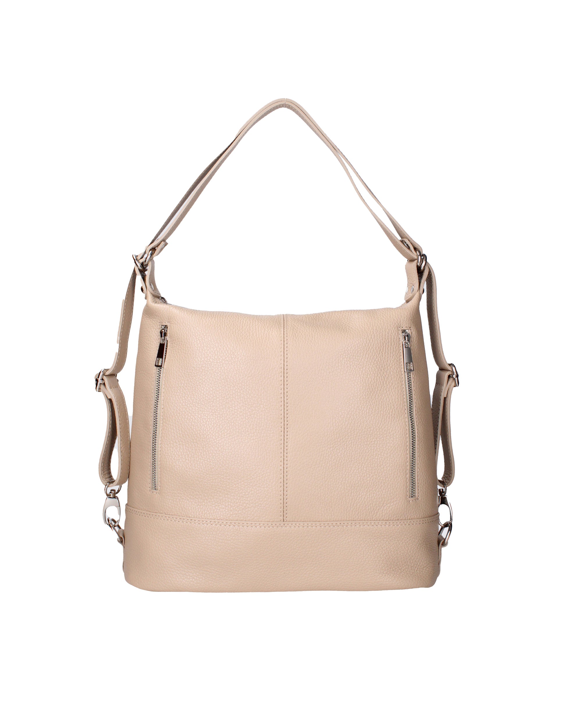 Borsa a spalla convertibile in zaino da donna In Vera pelle | Viola Castellani | VC220713523FBG-D05_CAPPUCCINO