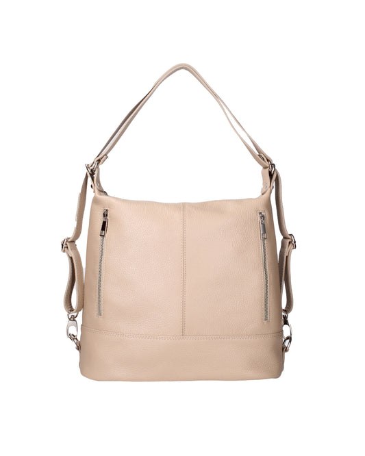 Borsa a spalla convertibile in zaino da donna In Vera pelle | Viola Castellani | VC220713523FBG-D05_CAPPUCCINO