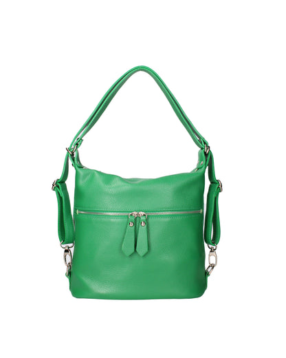 Borsa a spalla convertibile in zaino da donna In Vera pelle | Viola Castellani | VC220713623FBG-D47_VERDE_MELA