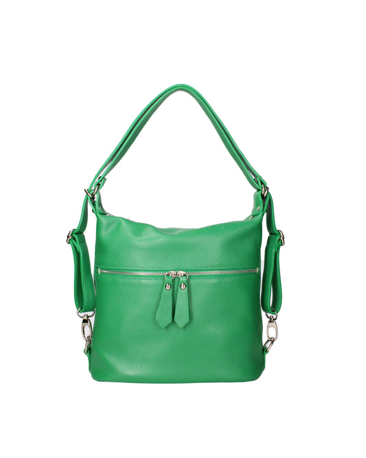 Borsa a spalla convertibile in zaino da donna In Vera pelle | Viola Castellani | VC220713623FBG-D47_VERDE_MELA