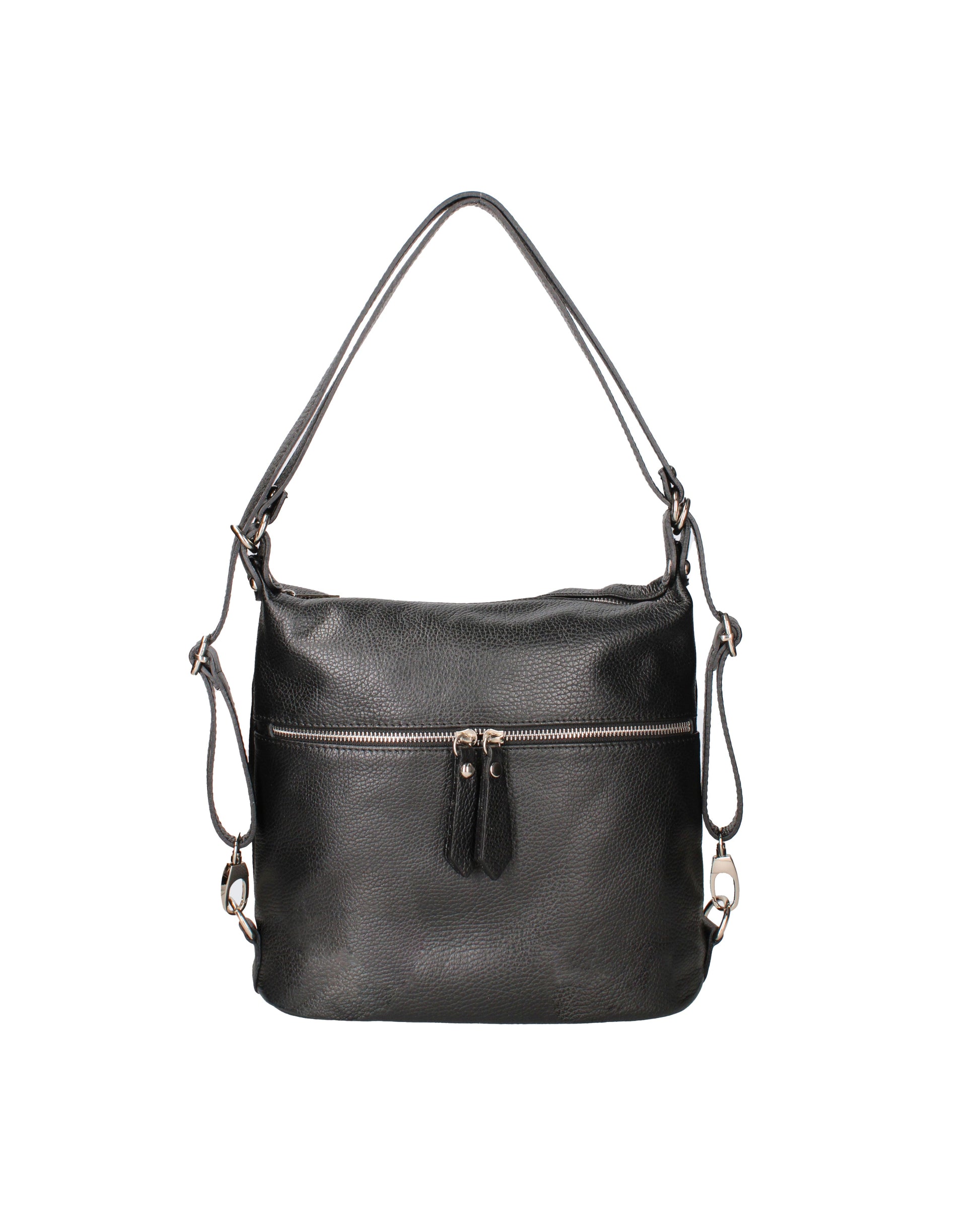 Borsa a spalla convertibile in zaino da donna In Vera pelle | Viola Castellani | VC220713623FBG-D28_NERO