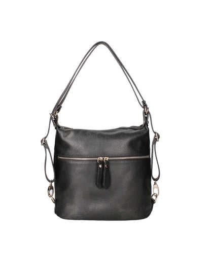 Borsa a spalla convertibile in zaino da donna In Vera pelle | Viola Castellani | VC220713623FBG-D28_NERO