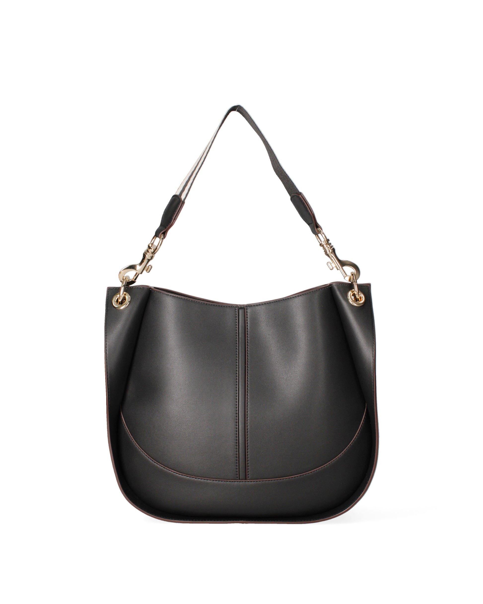Borsa a spalla da donna 100% recycled leather | Viola Castellani | VC220722423FBG-Nero