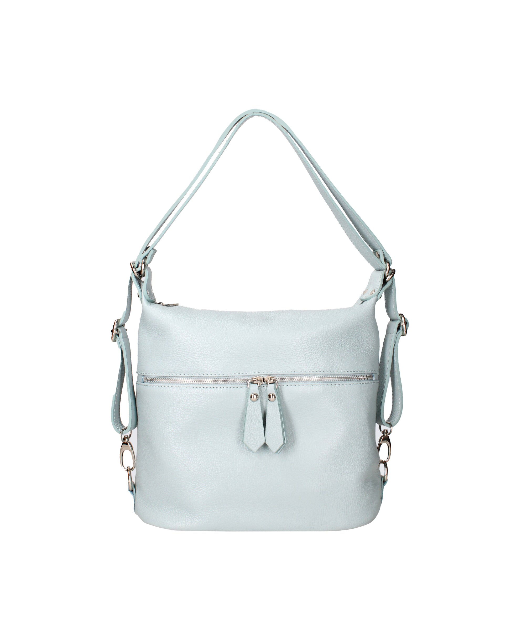 Borsa a spalla convertibile in zaino da donna In Vera pelle | Viola Castellani | VC220713623FBG-D92_CELESTE