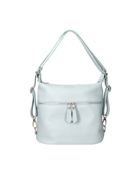 Borsa a spalla convertibile in zaino da donna In Vera pelle | Viola Castellani | VC220713623FBG-D92_CELESTE