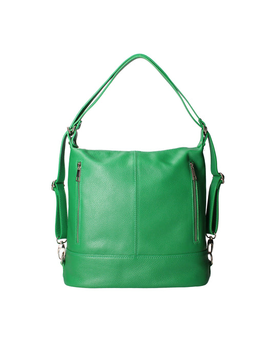 Borsa a spalla convertibile in zaino da donna In Vera pelle | Viola Castellani | VC220713523FBG-D47_VERDE_MELA
