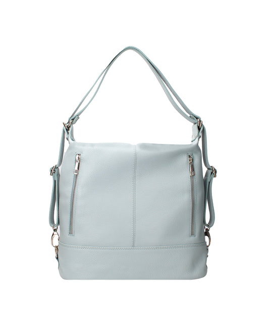 Borsa a spalla convertibile in zaino da donna In Vera pelle | Viola Castellani | VC220713523FBG-D92_CELESTE