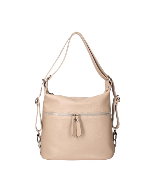 Borsa a spalla convertibile in zaino da donna In Vera pelle | Viola Castellani | VC220713623FBG-D05_CAPPUCCINO