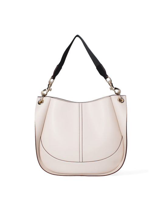 Borsa a spalla da donna 100% recycled leather | Viola Castellani | VC220722423FBG-Latte