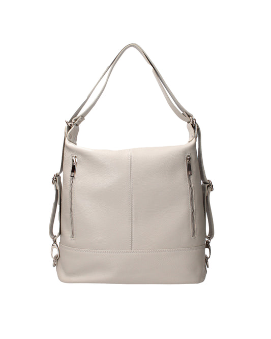 Borsa a spalla convertibile in zaino da donna In Vera pelle | Viola Castellani | VC220713523FBG-D86_GRIGIO_PERLA